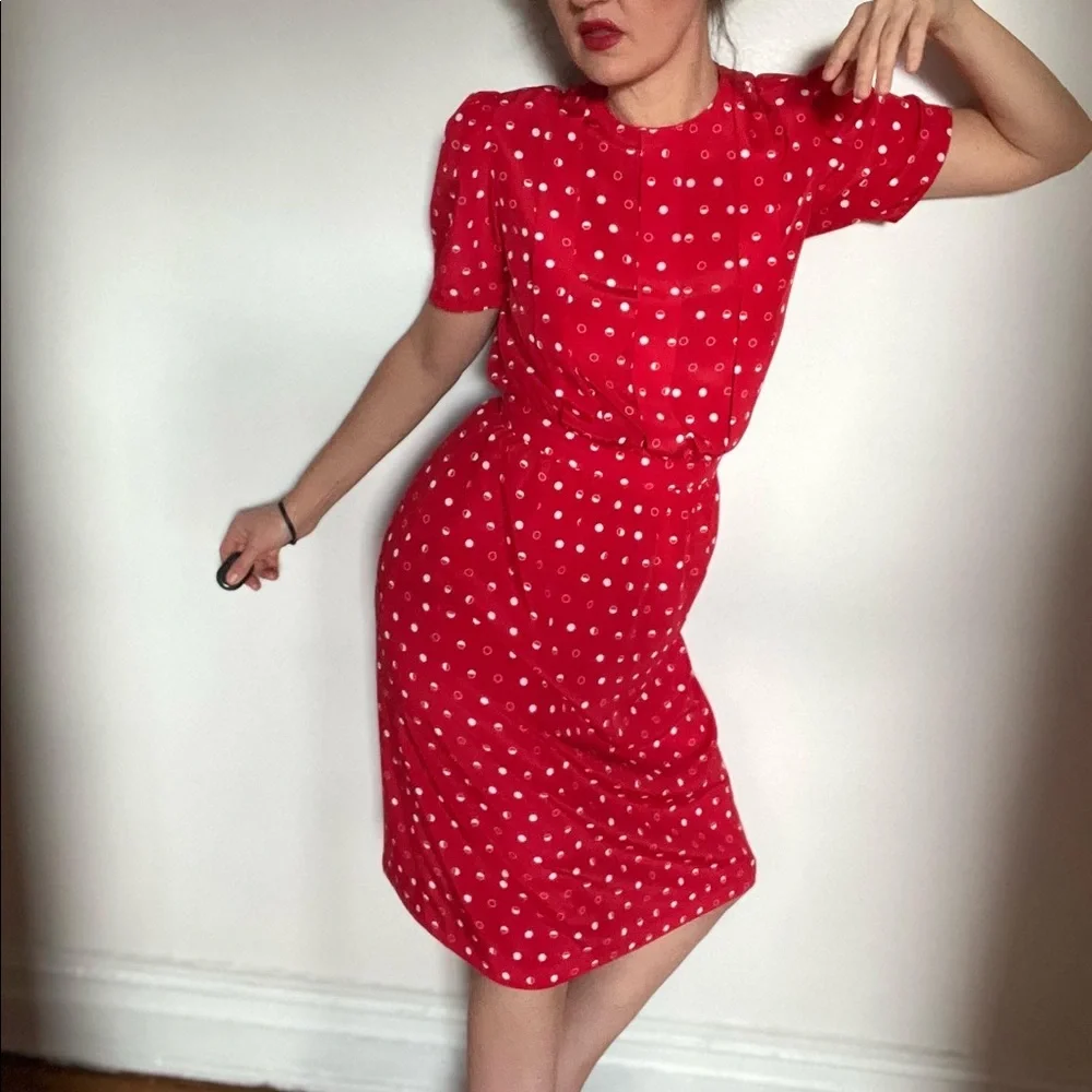 Vintage Petites For Maggy sz 6. Puff sleeves with little shoulder pads. Adorable - Picture 9 of 10